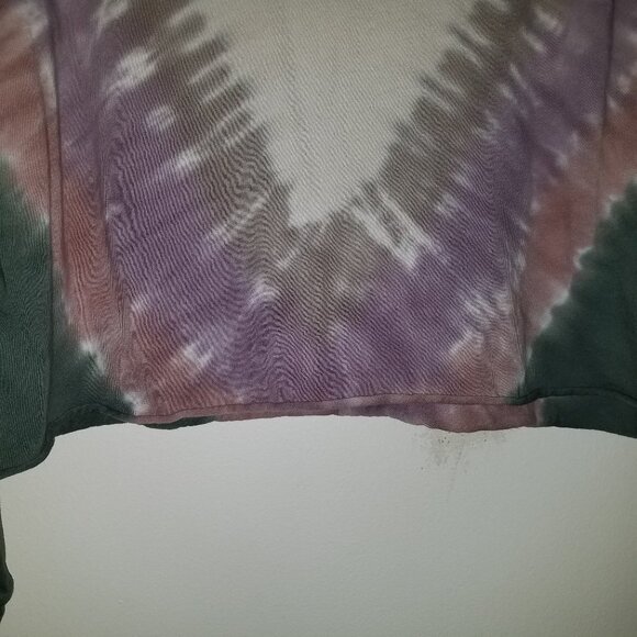Daydreamer Tie Dye Cropped Hippie Festival Tee Shirt in Dusty Rose Small - Picture 10 of 16